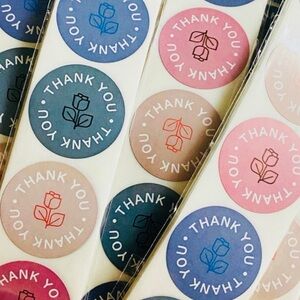 40 Small Thank You Stickers! (Quarter Size)